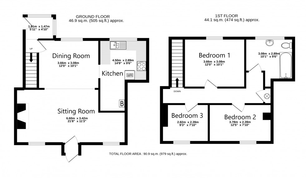 Floorplan for Finglesham, Deal, Kent