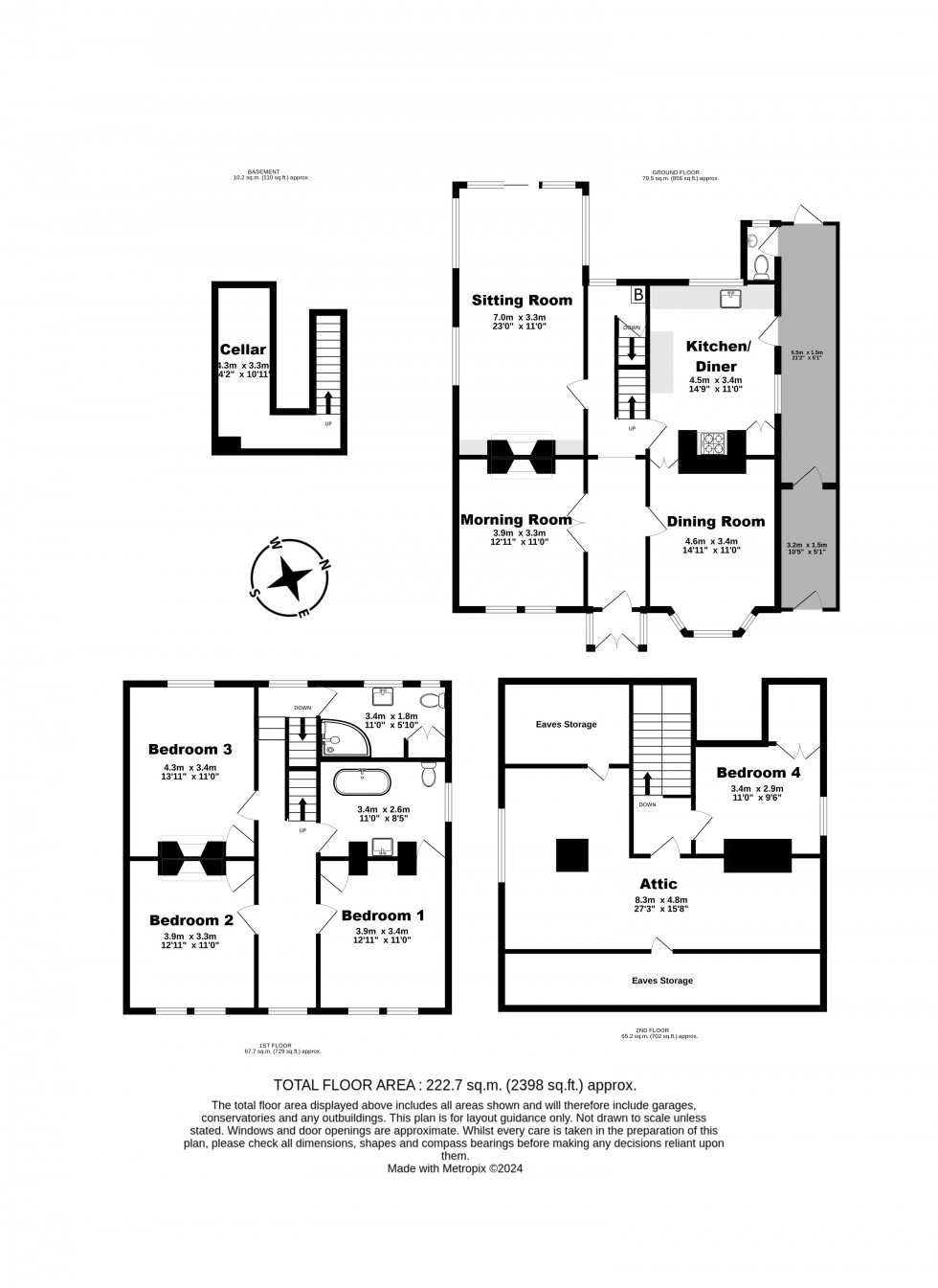Floorplan for Walmer, Deal, Kent