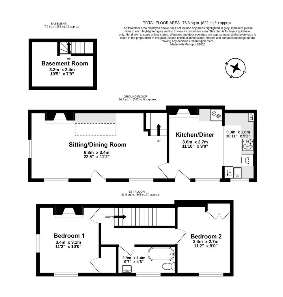 Floorplan for St Margaret’s-at-Cliffe, Dover, Kent