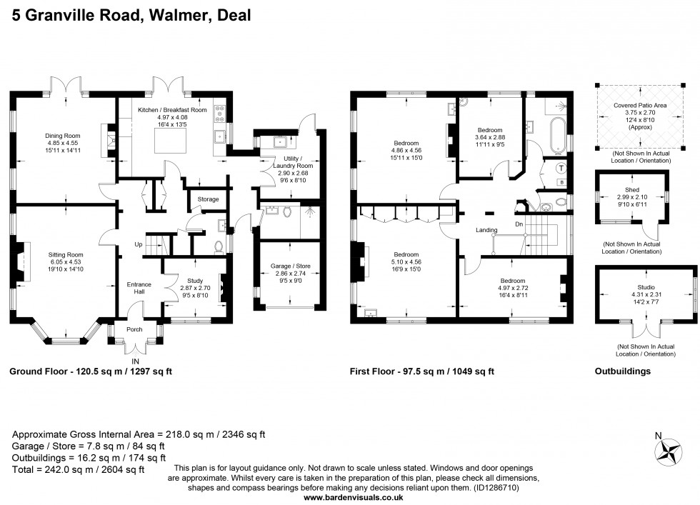 Floorplan for Walmer, Deal, Kent