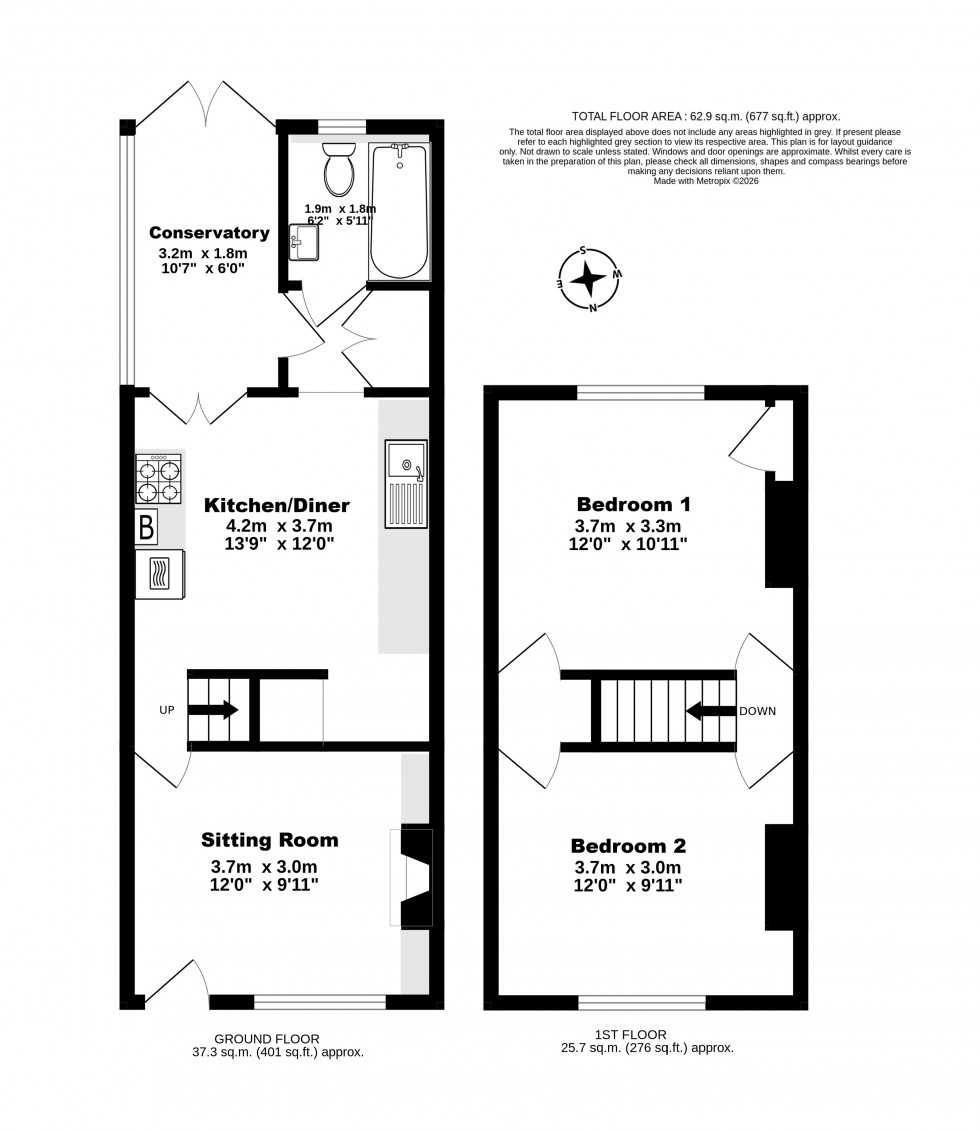 Floorplan for Kingsdown, Deal, Kent