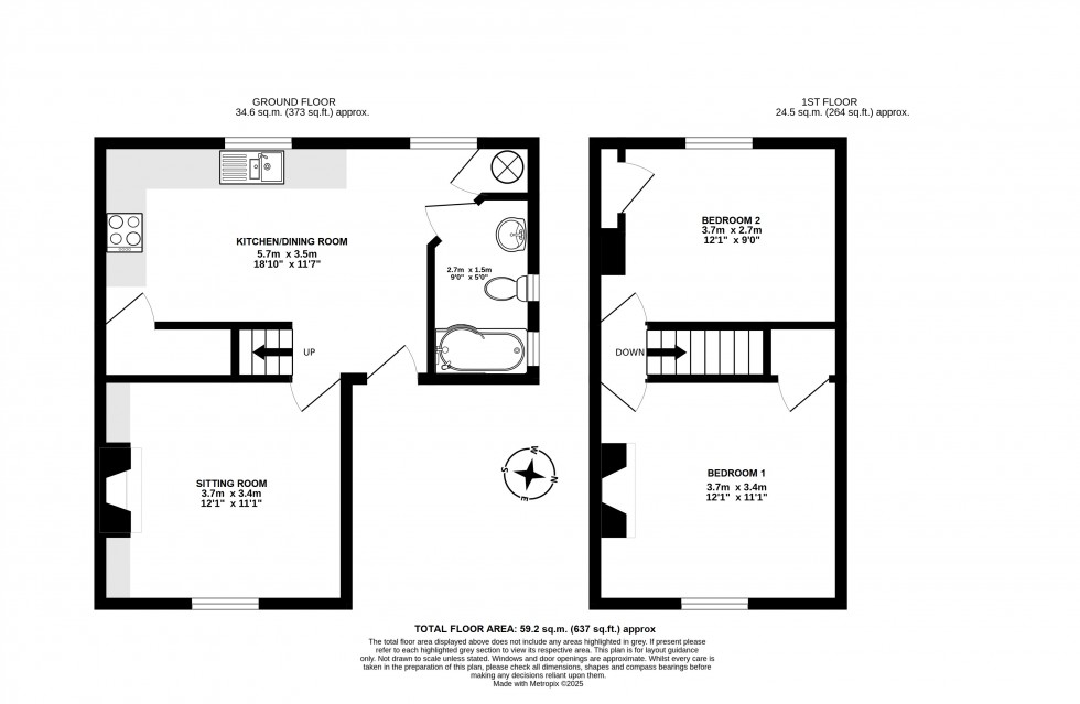 Floorplan for Deal Road, Northbourne, Deal