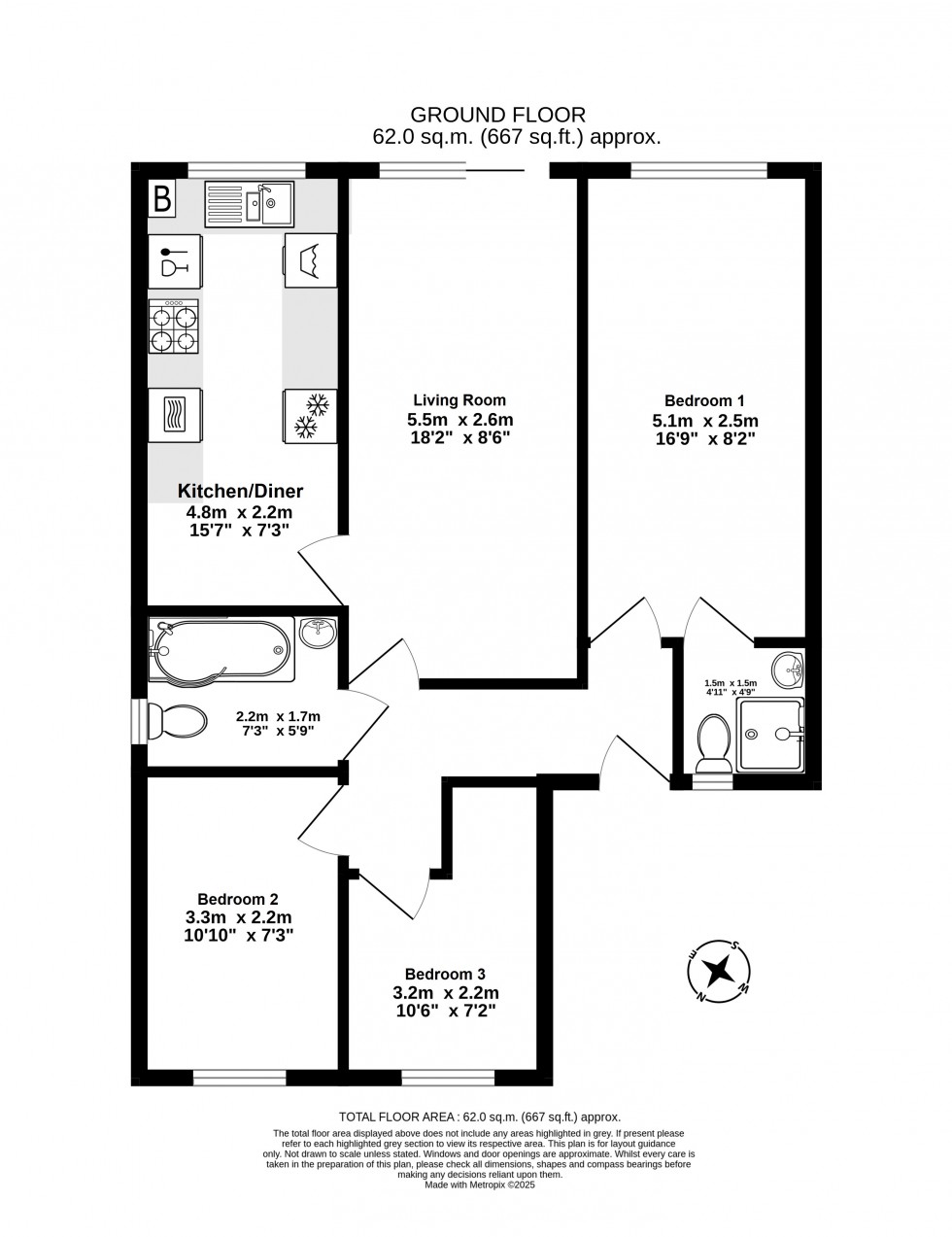 Floorplan for Walmer, Deal, Kent