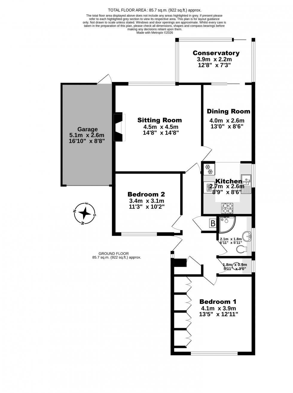 Floorplan for Worth, Deal, Kent