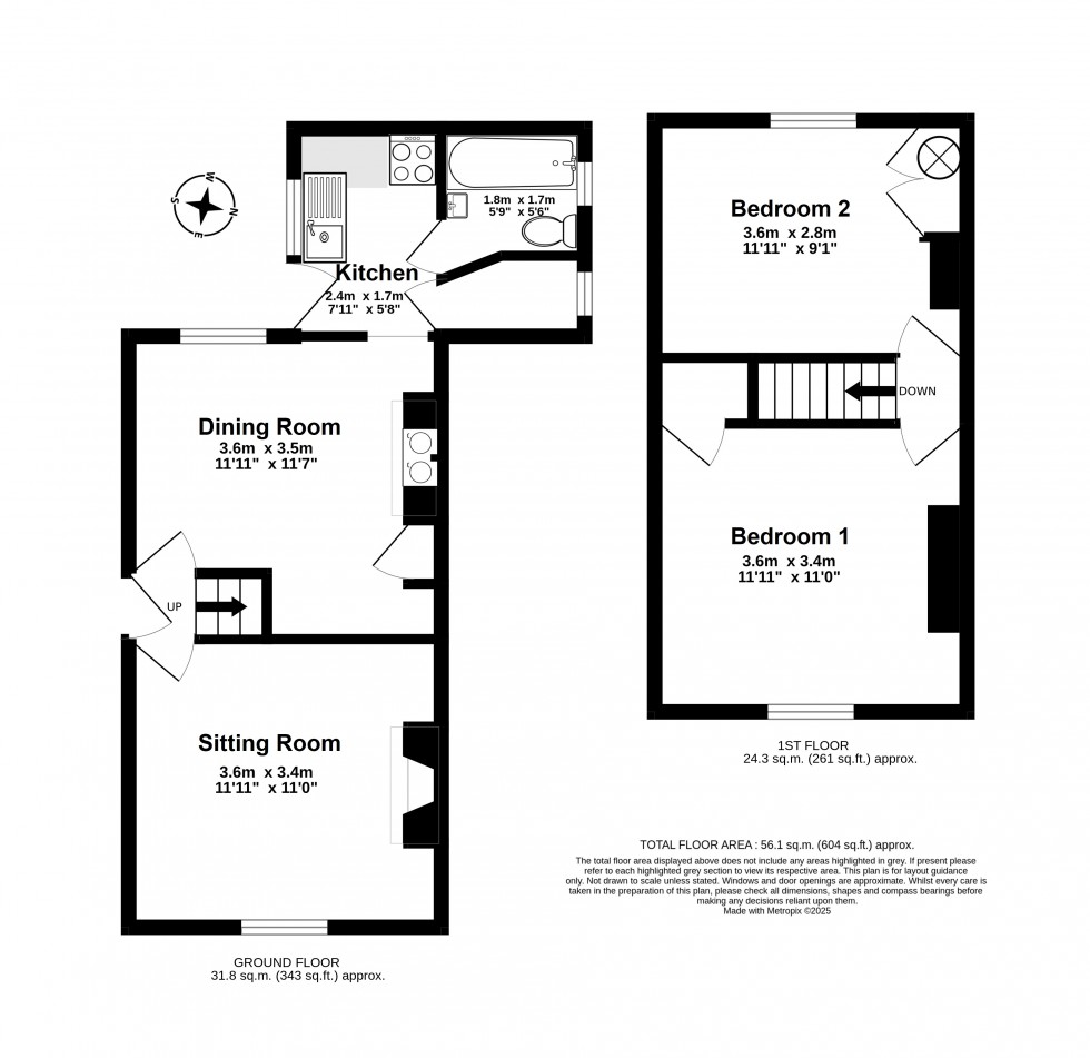 Floorplan for Deal Road, Northbourne, Deal