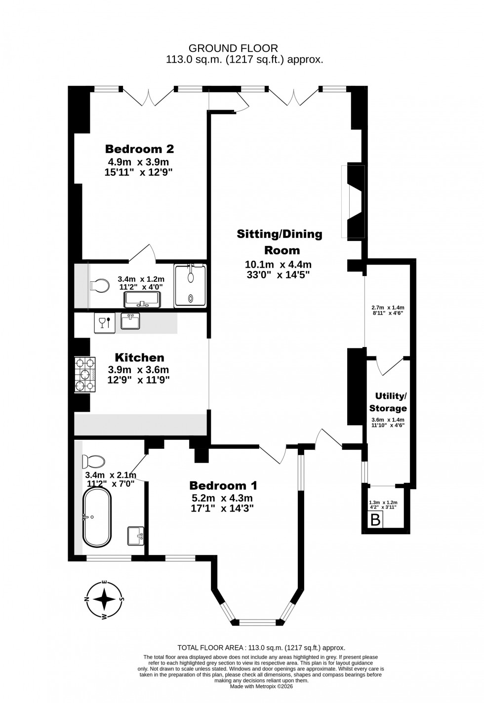 Floorplan for Walmer, Deal, Kent