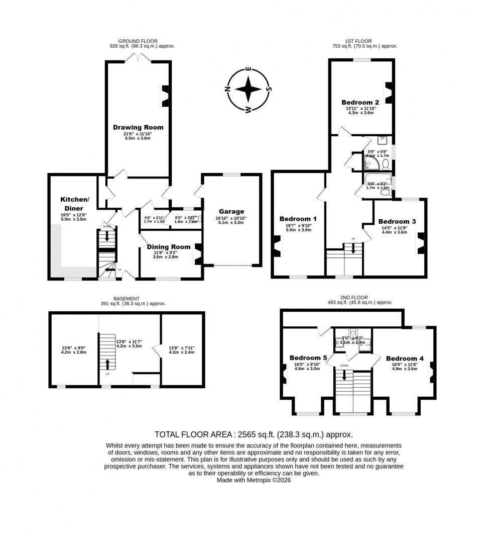 Floorplan for Walmer, Deal, Kent