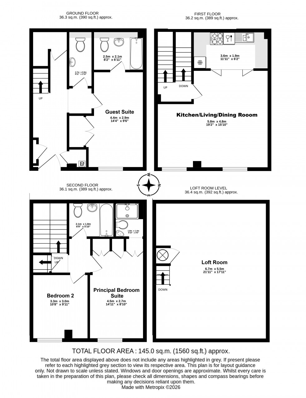 Floorplan for Walmer, Deal, Kent