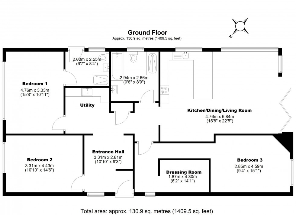 Floorplan for Kingsdown, Deal, Kent